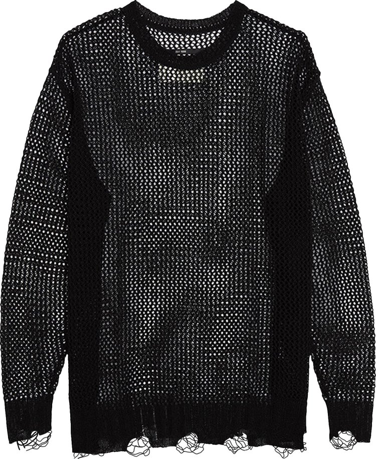 Song for the Mute Honeycomb Mesh Knit Oversized Sweater 'Black'