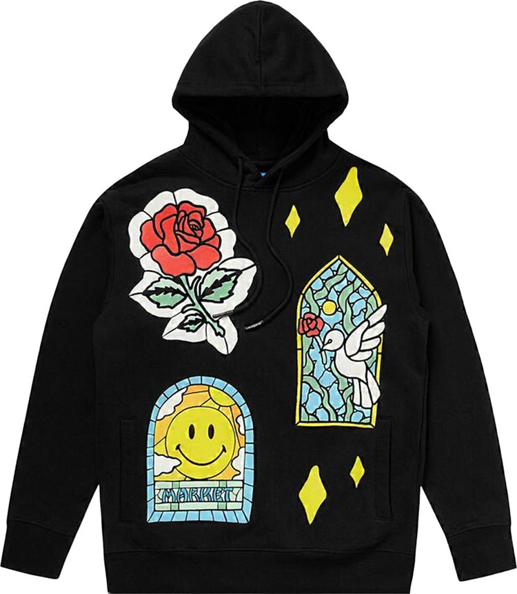 Market Smiley Cathedral Glass Hoodie 'Black'
