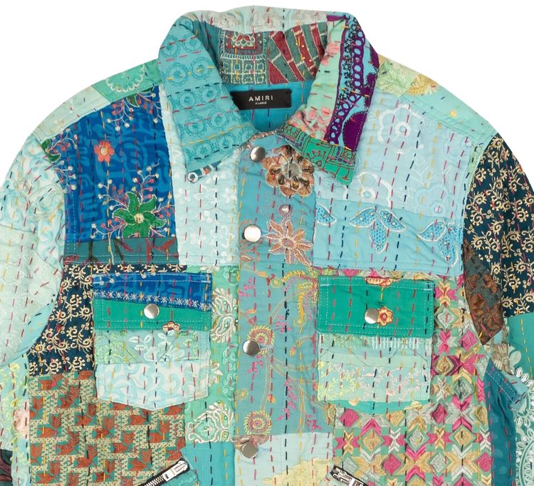 Amiri Quilted Patchwork Trucker Multi