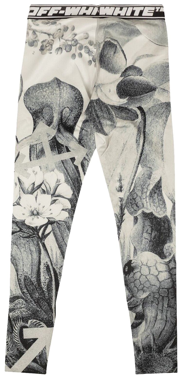 Off White Athleisure Botanical Legging WhiteBlack