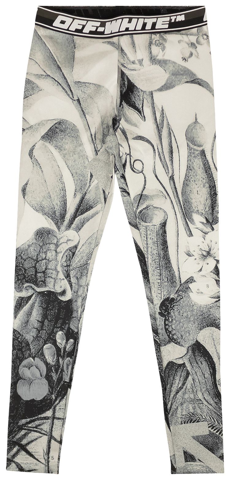 Off White Athleisure Botanical Legging WhiteBlack