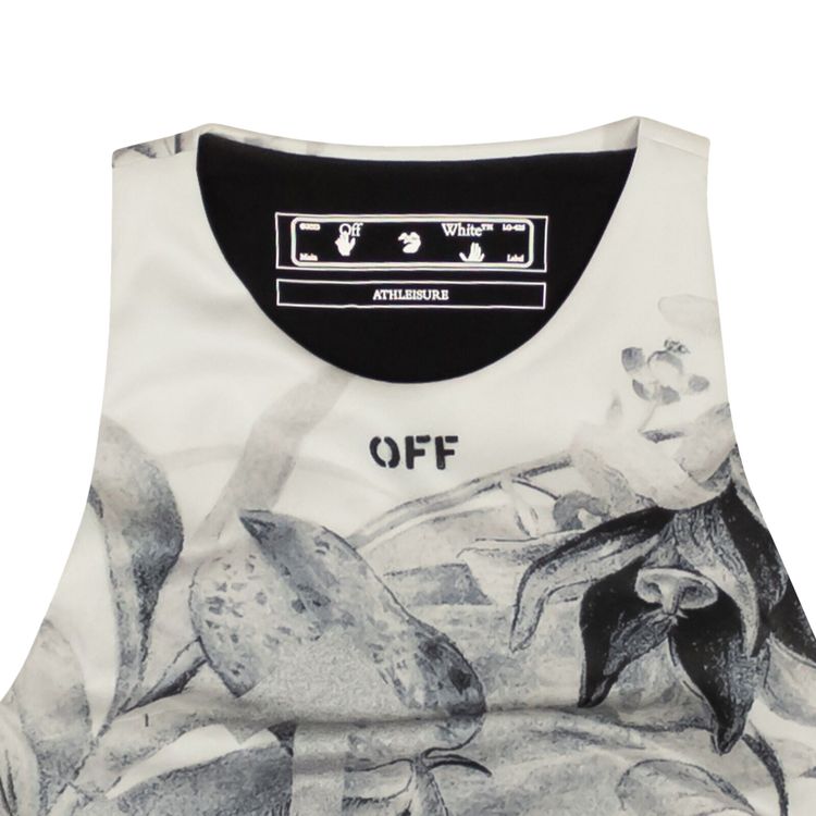 Off White Athletic Botanical Bra WhiteBlack