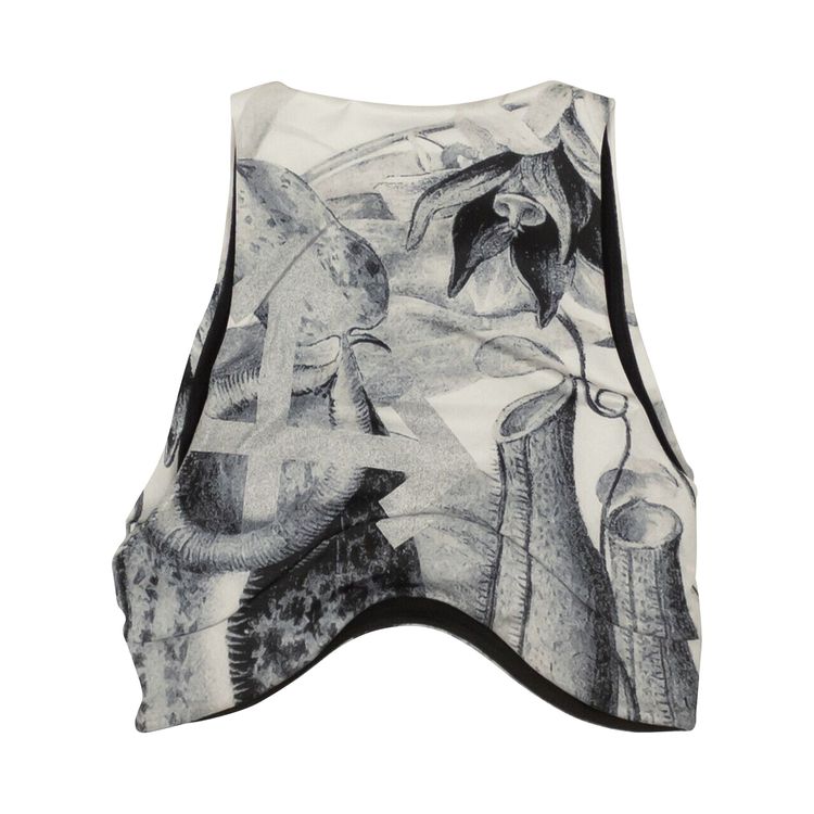 Off White Athletic Botanical Bra WhiteBlack