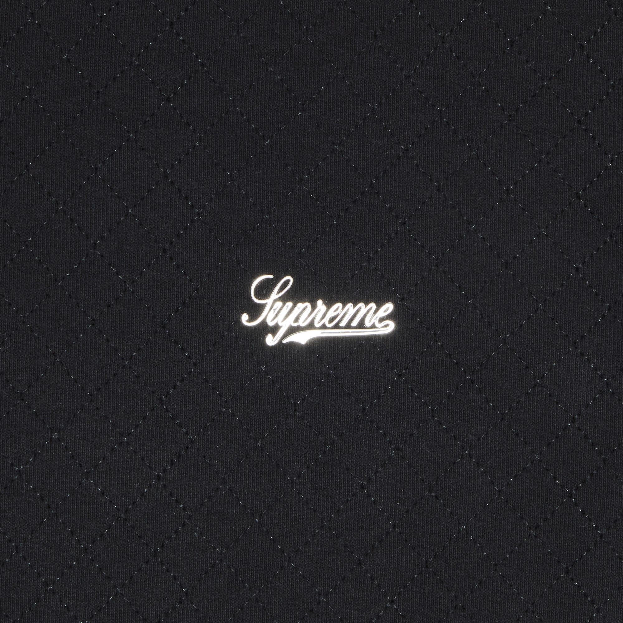 Supreme quilted hooded sweatshirt black hot sale