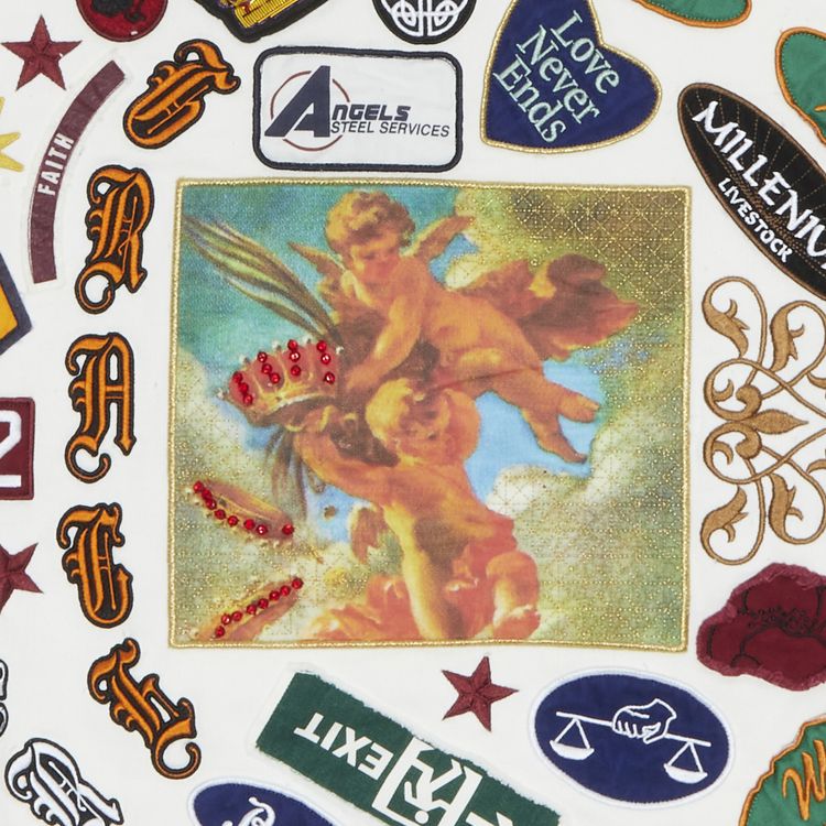 Supreme Patches Spiral Hooded Sweatshirt White