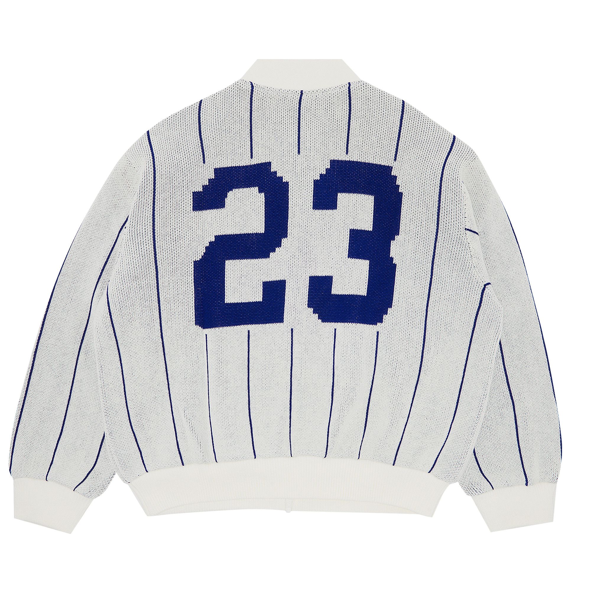 Supreme Pinstripe Varsity Zip Up Sweater