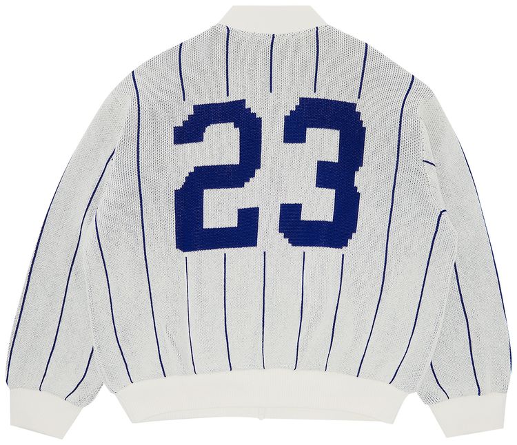Buy Supreme Pinstripe Varsity Zip Up Sweater 