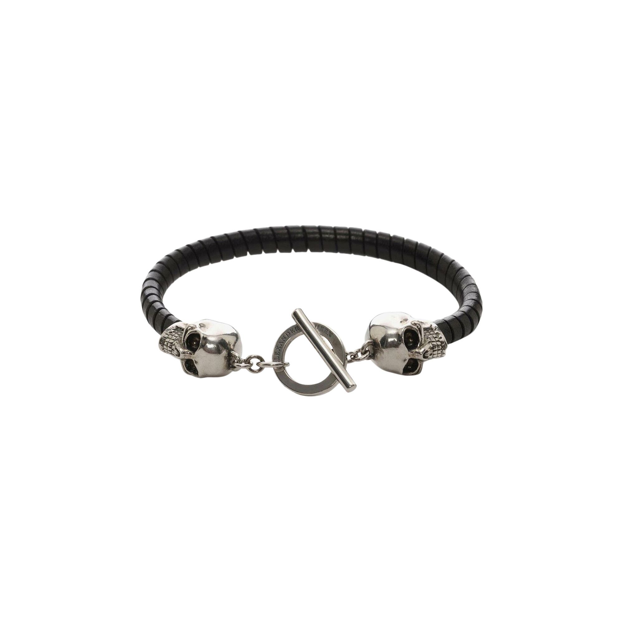 Alexander mcqueen skull on sale leather bracelet