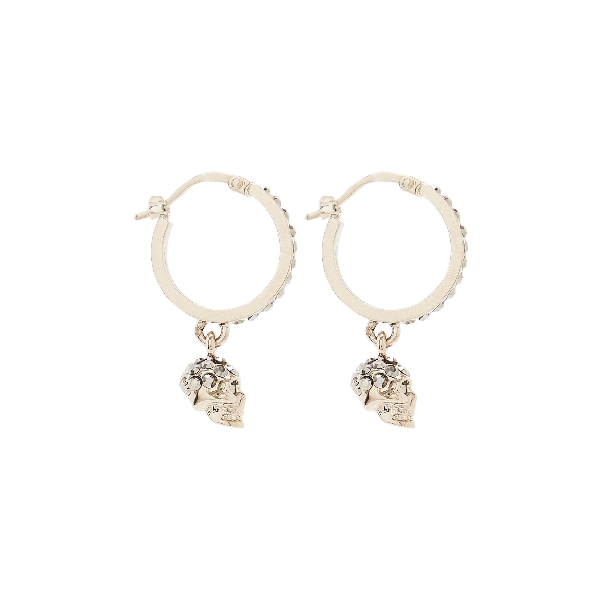 Buy Alexander McQueen Skull Mini Creole Hoop Earrings 'Gold