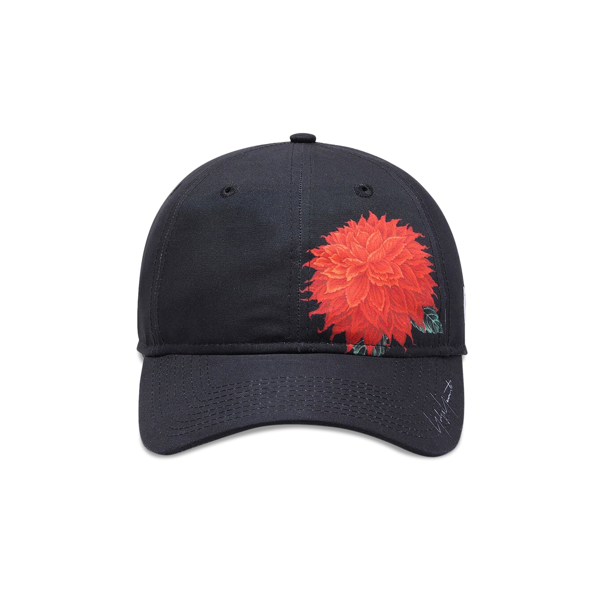 Yohji Yamamoto x New Era Red Dhalia Motif Cap 'Black' | GOAT