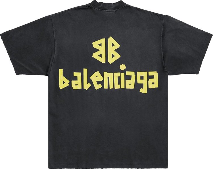 Balenciaga Tape Type Medium Fit T Shirt Black