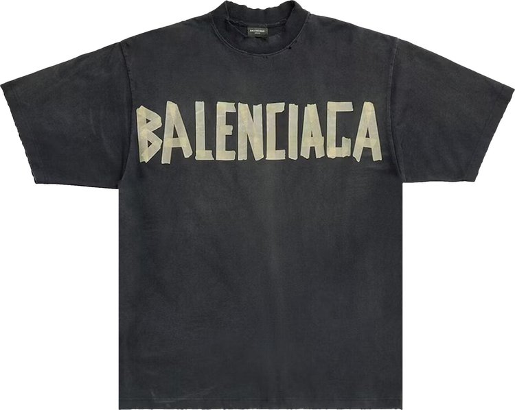 Balenciaga Tape Type Medium Fit T Shirt Black