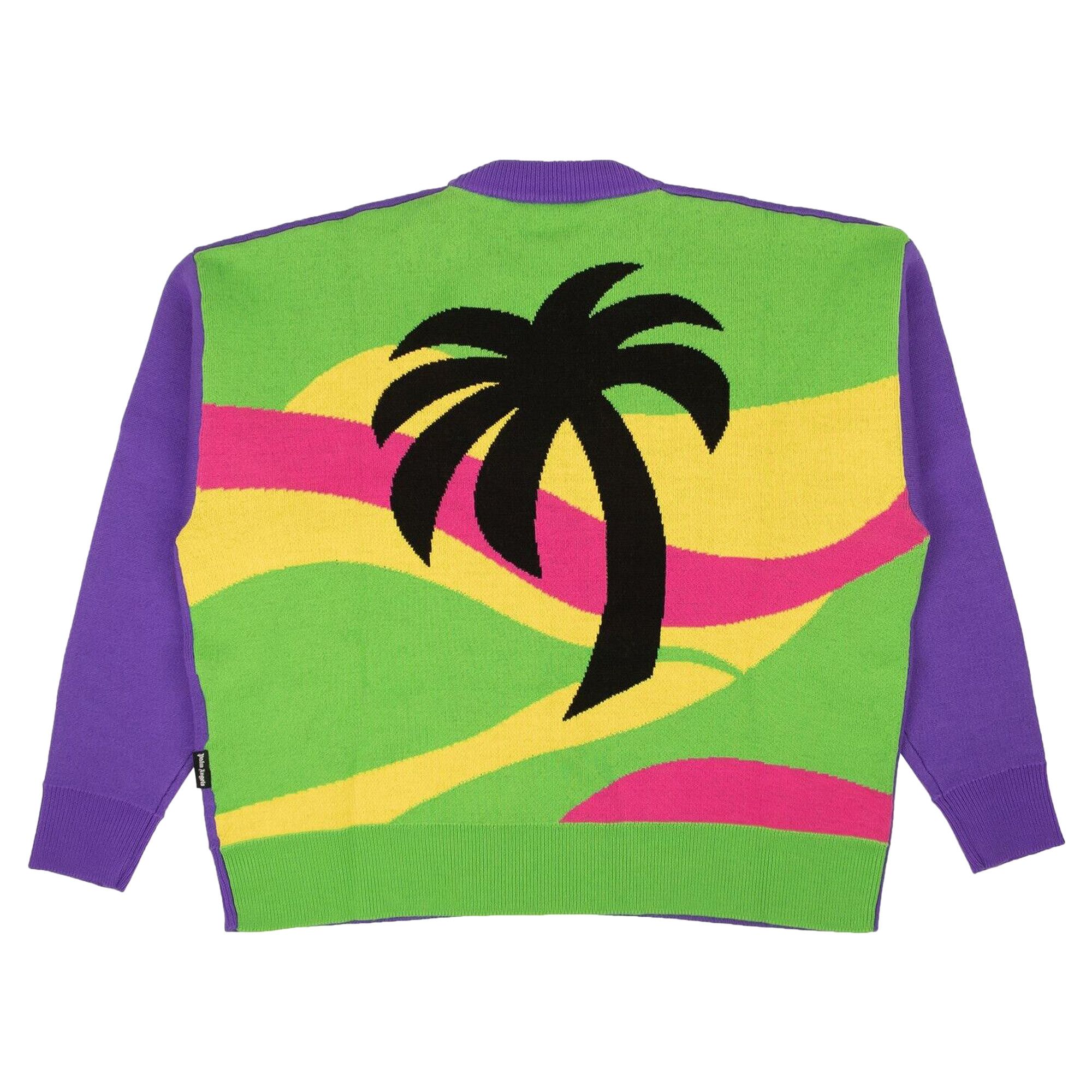 Buy Palm Angels Intarsia Palm Tree Knit Sweater 'Purple