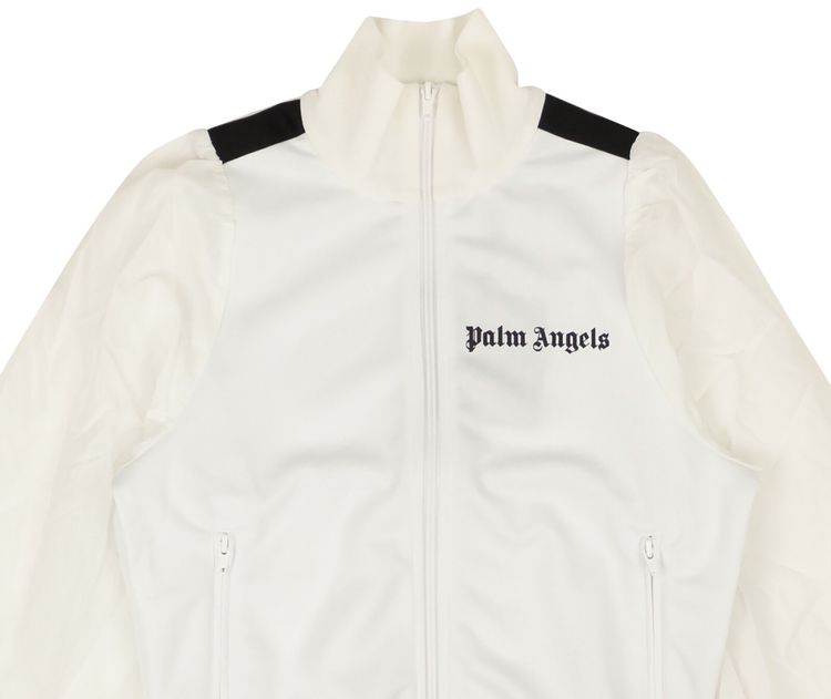 Palm Angels Balloon Sleeve Zip Up Track Jacket White