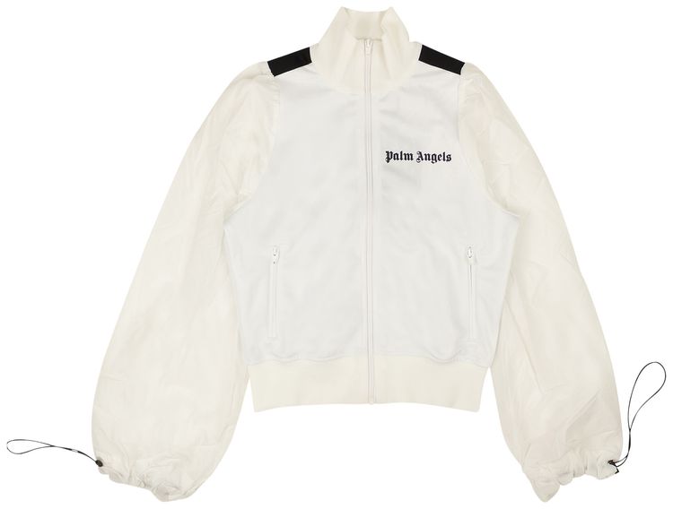 Palm Angels Balloon Sleeve Zip Up Track Jacket White