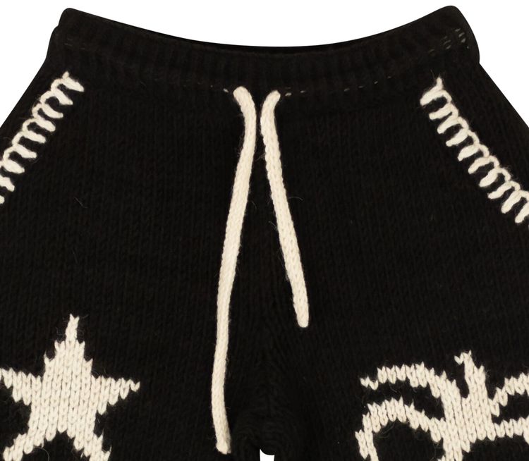 Palm Angels Acrylic Night Sky Print Knit Shorts Black