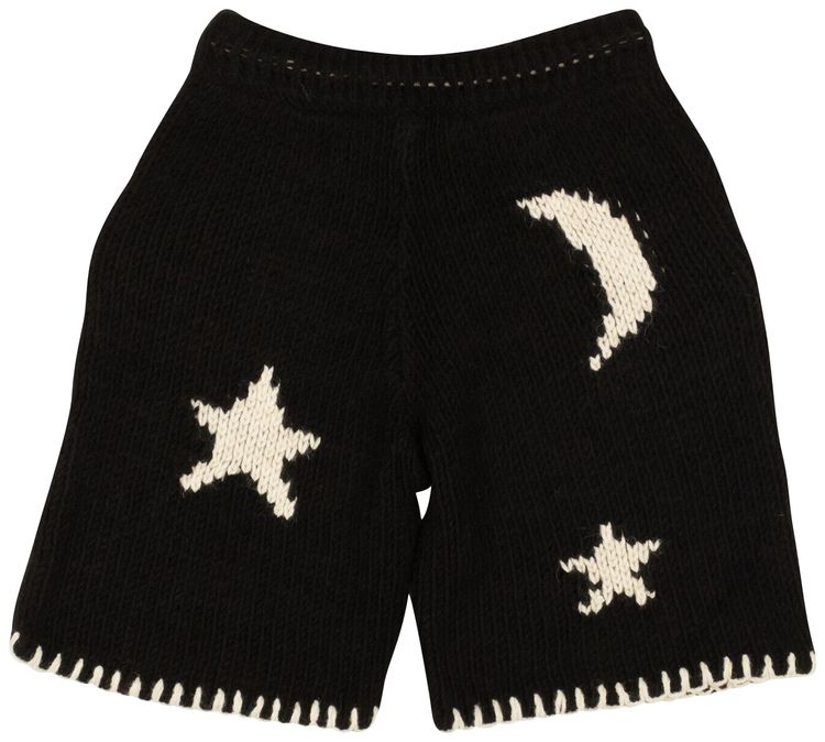 Palm Angels Acrylic Night Sky Print Knit Shorts Black