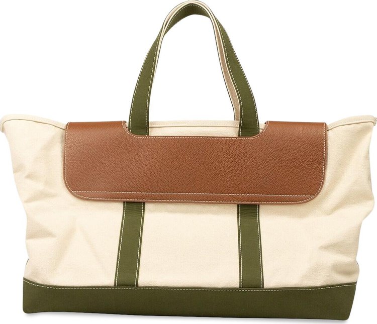 Palm Angels Classic Tote Bag WhiteGreenBrown