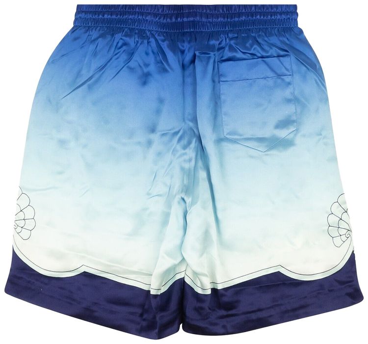Casablanca Silk Archway Place Vendome Shorts Blue
