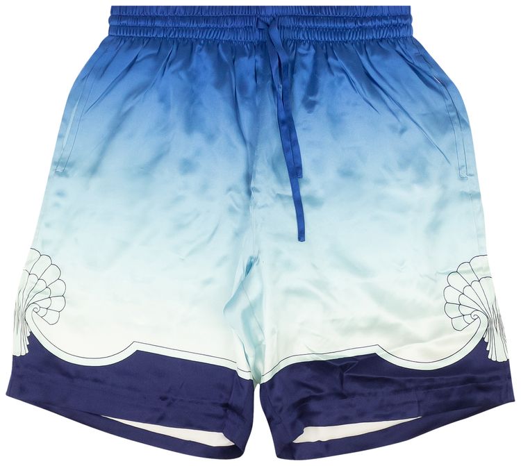 Casablanca Silk Archway Place Vendome Shorts Blue
