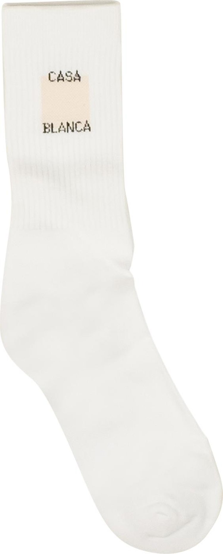 Casablanca Square Logo Ribbed Sport Socks 'White/Pink'