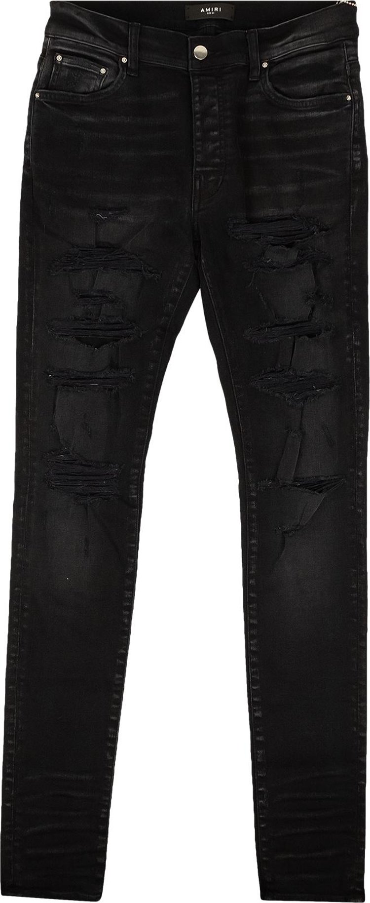 Buy Amiri Thrasher Plus Distressed Jeans 'Black' - PXMD005 023 BLAC | GOAT