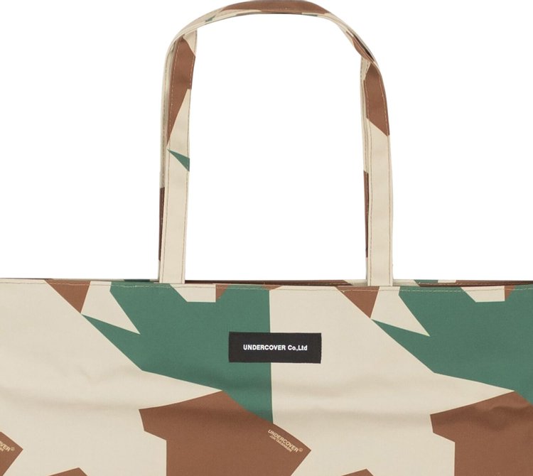 Undercover Polyester Camo Block Tote Bag Beige