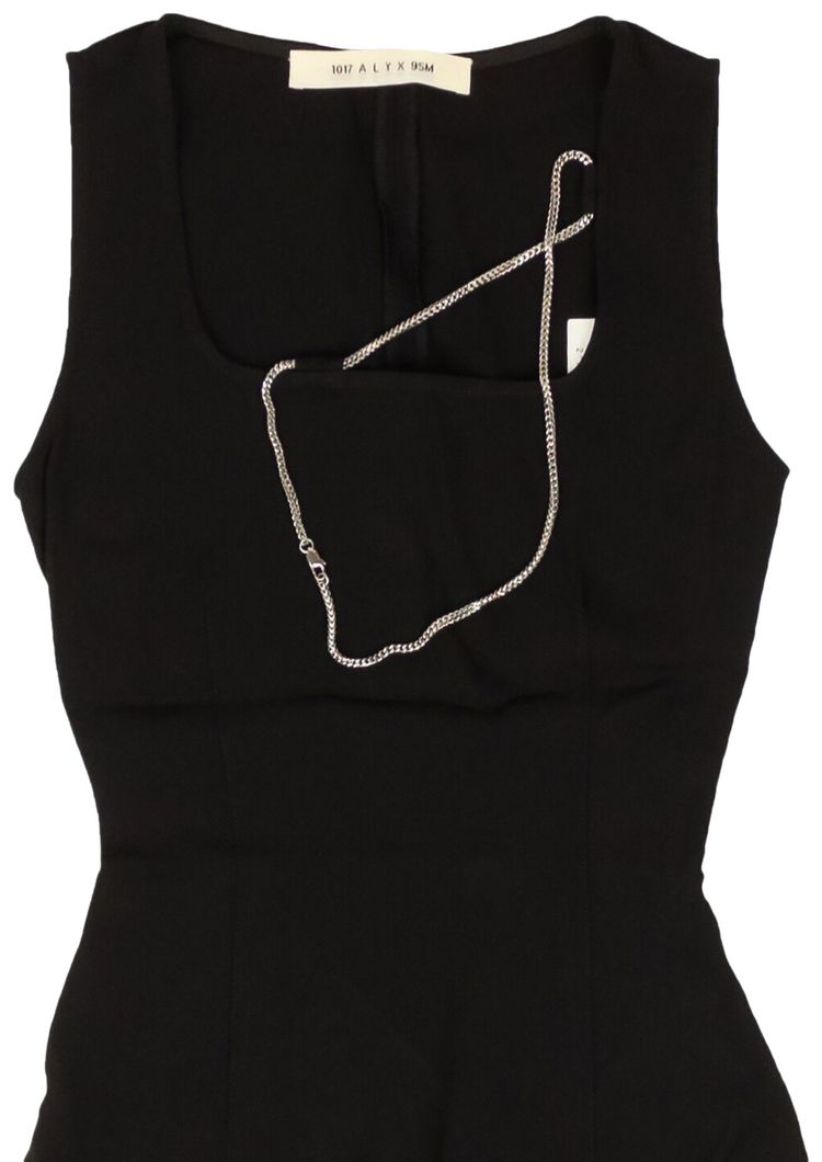 1017 ALYX 9SM Sleeveless Chain Collar Detail Mini Dress Black