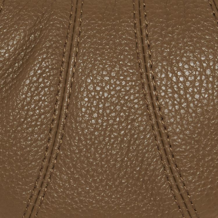 Lemaire Croissant Coin Purse Necklace Olive Brown