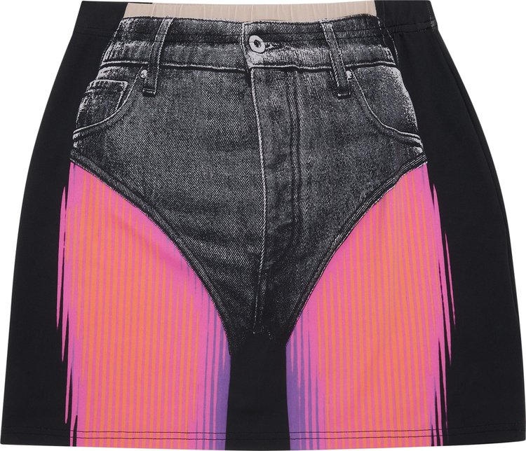 Y/Project x Jean Paul Gaultier Trompe L'Oeil Janty Mini Skirt 'Black/Pink'