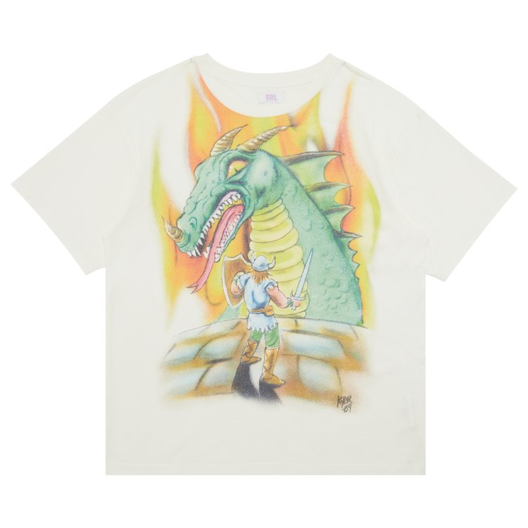 ERL Dragon Print T-Shirt 'White/Orange'