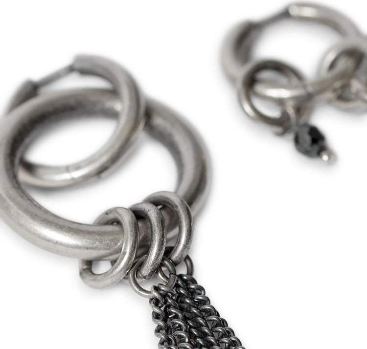 Ann Demeulemeester Picha Loop Earrings With Stone Silver