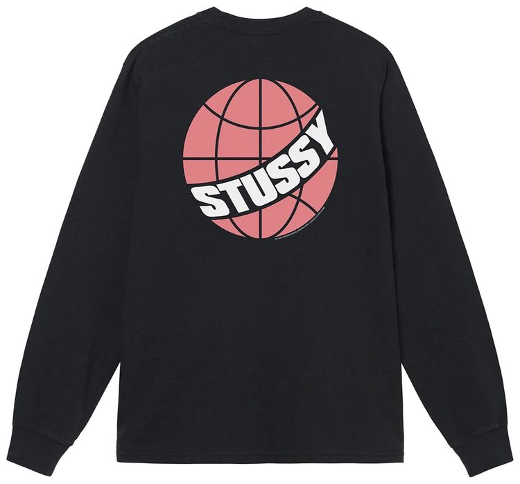 Stussy Global Peace Pigment Dyed Long Sleeve Tee Black