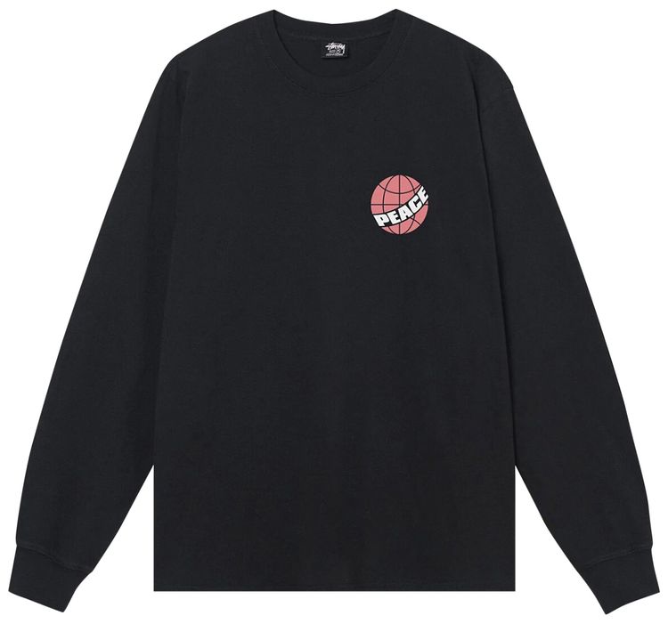 Stussy Global Peace Pigment Dyed Long Sleeve Tee Black