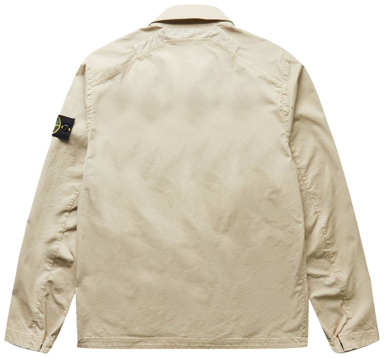 Stone Island Compass Zipped Shirt Cream