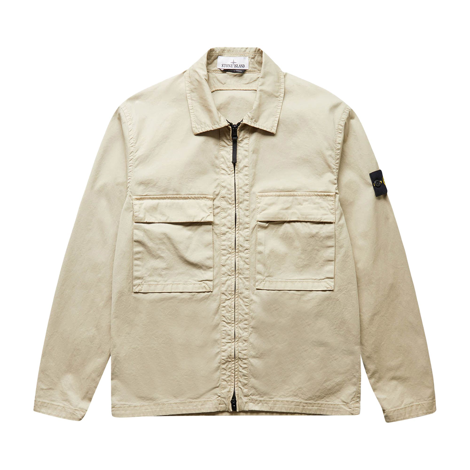Buy Stone Island Compass Zipped Shirt 'Cream' - 771511710