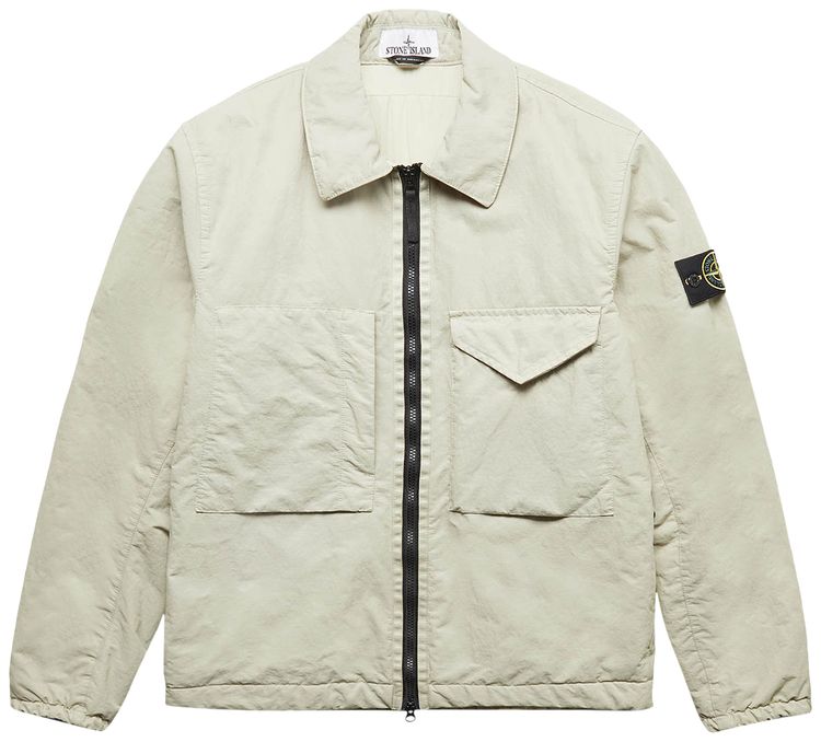 Stone Island Compass Patch Zipped Jacket Cream