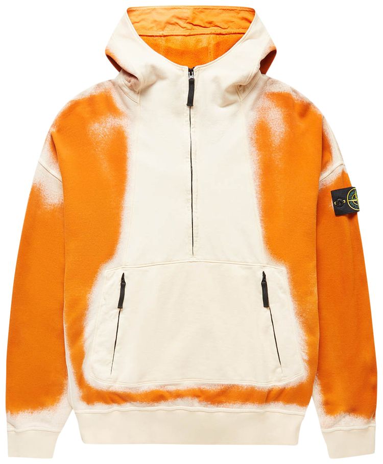 Stone Island Half Zip Hoodie Orange