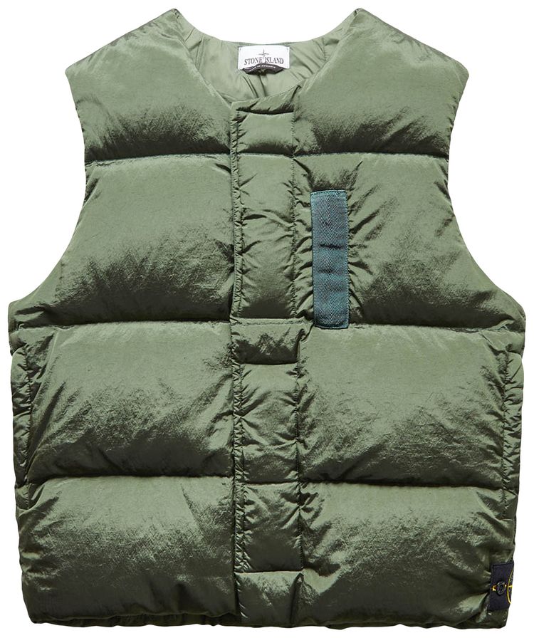 Stone Island Garment Dyed Down Vest Green
