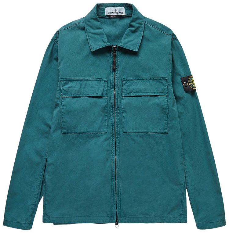 Stone Island Compass Logo Shirt Jacket Green