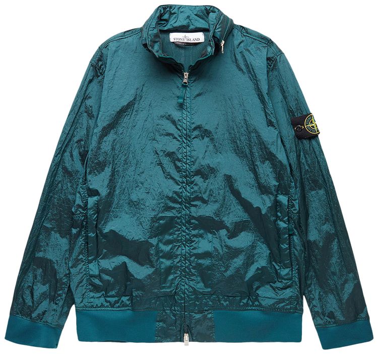 Stone Island Compass Patch Long Sleeve Bomber Jacket Green