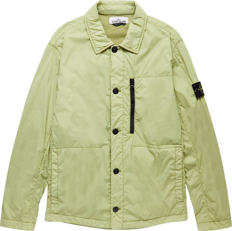 Stone Island Logo Patch Button Up Jacket 'Green'