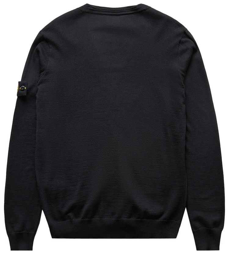 Stone Island Compass Logo V Neck Cardigan Black