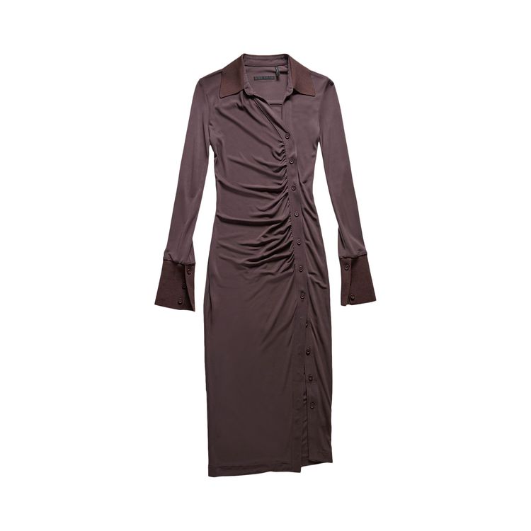 Buy Helmut Lang Asymmetric Shirt Dress #39 Fig #39 M06HW601 UNV FIG GOAT