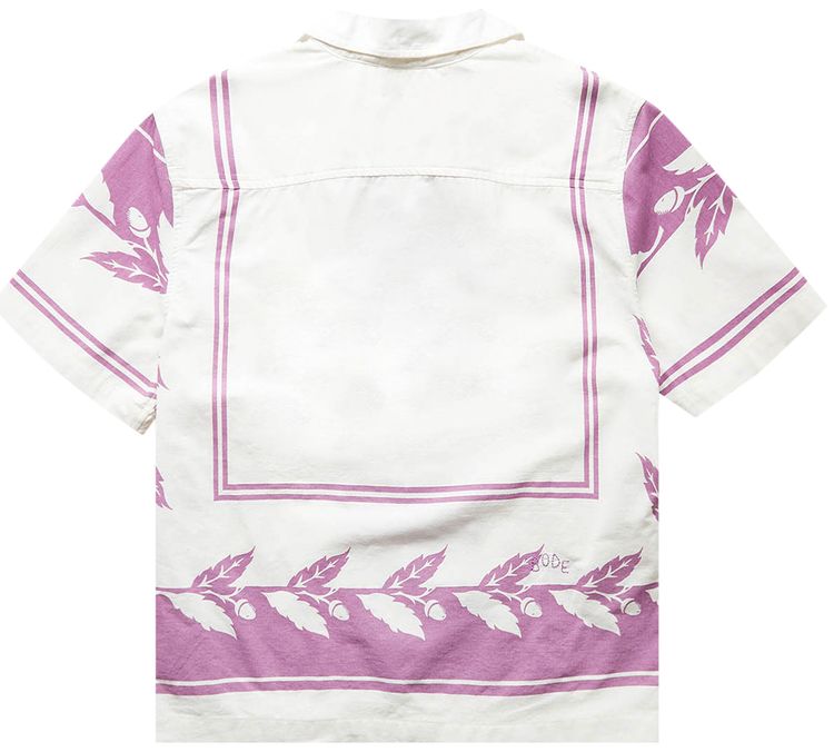 Bode Inverse Acorn Short Sleeve Shirt PurpleWhite