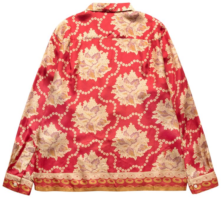 Bode Coral Bells Long Sleeve Shirt RedMulticolor