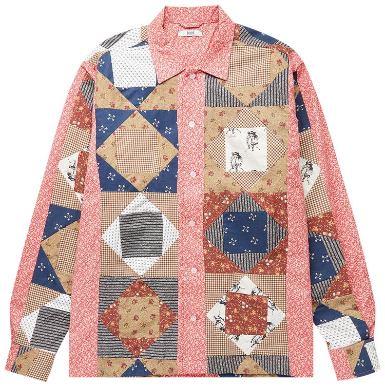 Bode This And That Patchwork Shirt PinkMulticolor