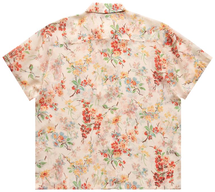 Bode Flowering Crabapple Short Sleeve Shirt Multicolor