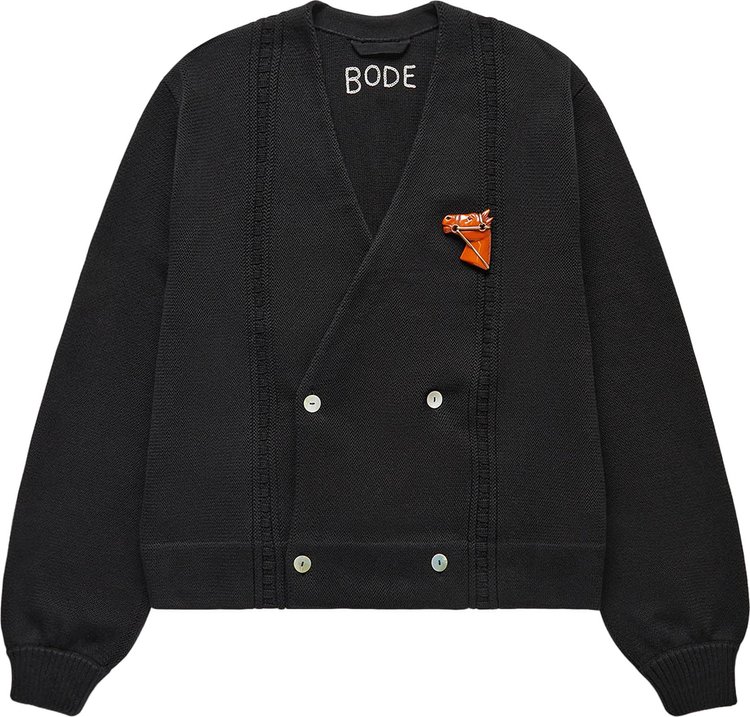 Bode Double Breasted Cardigan 'Black'