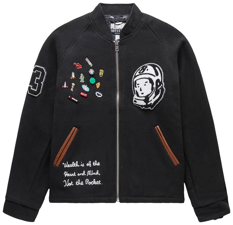 Buy Billionaire Boys Club Helmet Varsity Jacket 'Black' 831 1401 BLAC GOAT UK